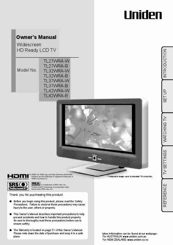 Uniden Flat Panel Television TL37WRA-B-page_pdf